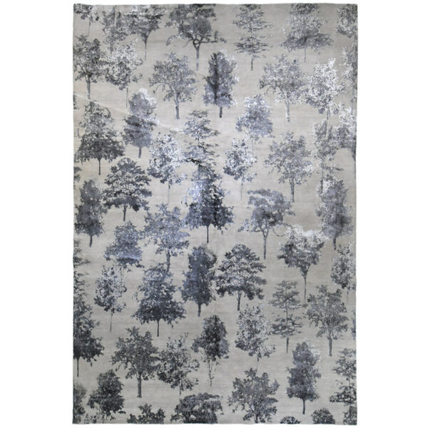 15453 India Jaipour Wool Silk Modern 14_ x 10_